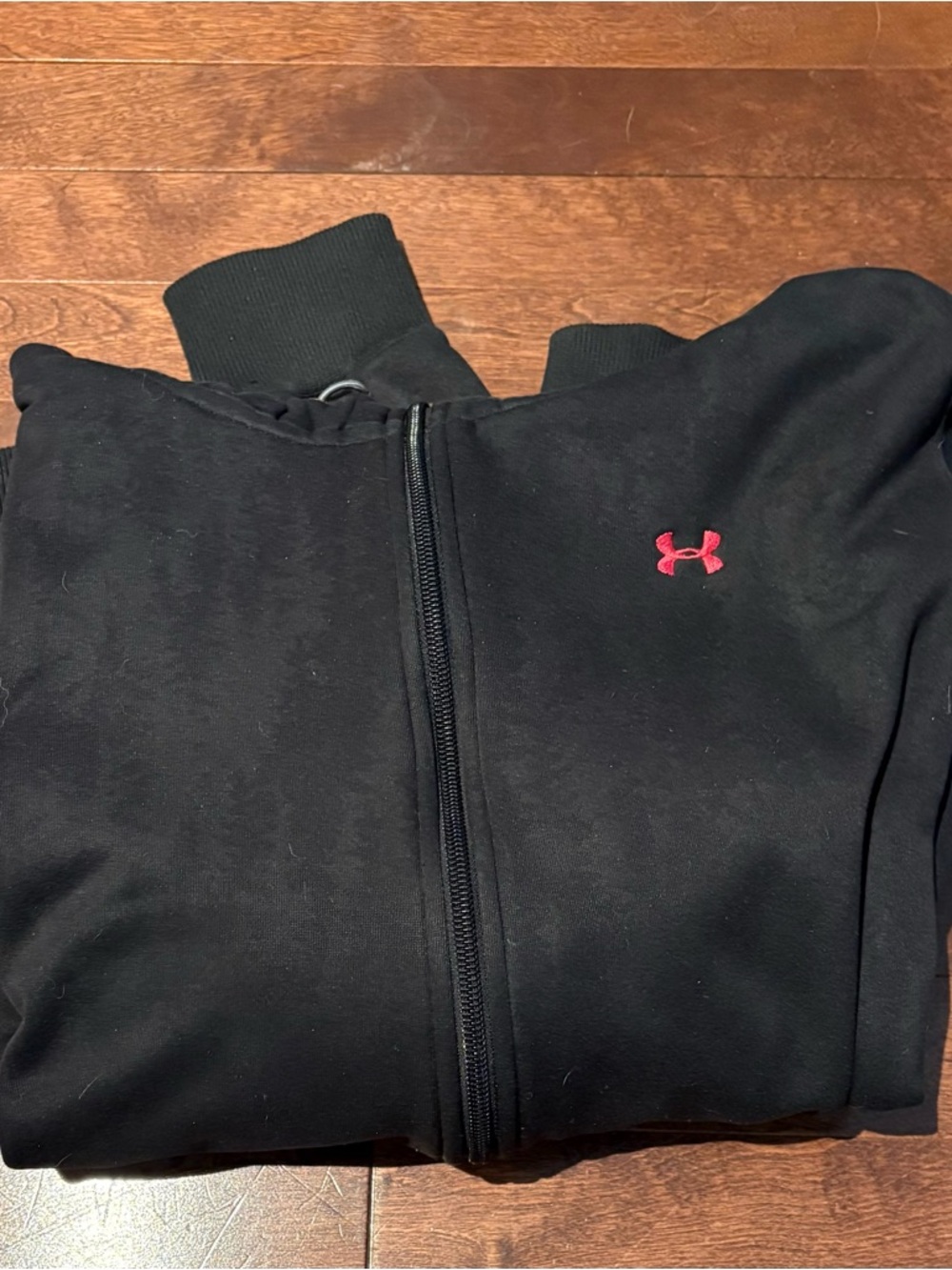 Under Armour Black Zip Hoodie with Pink Logo